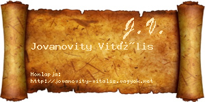 Jovanovity Vitális névjegykártya